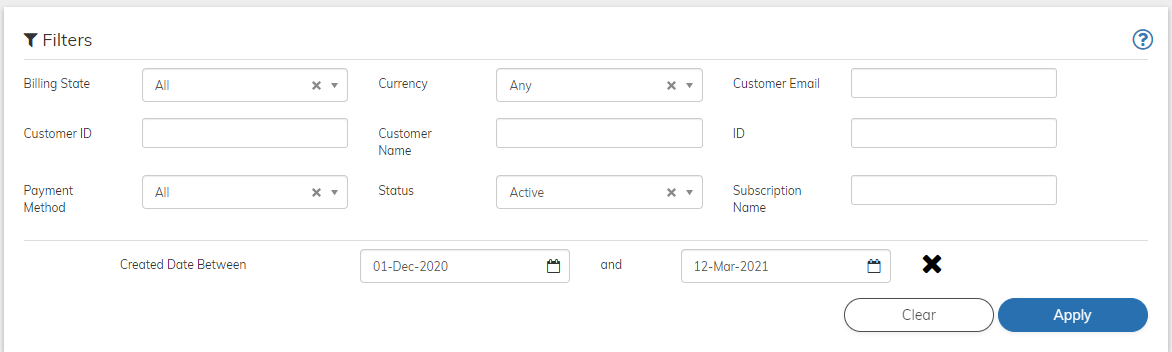 Filter Pane example